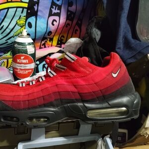 Nike Air Max 95's size 15 mens like new great condition.red , black, and grey